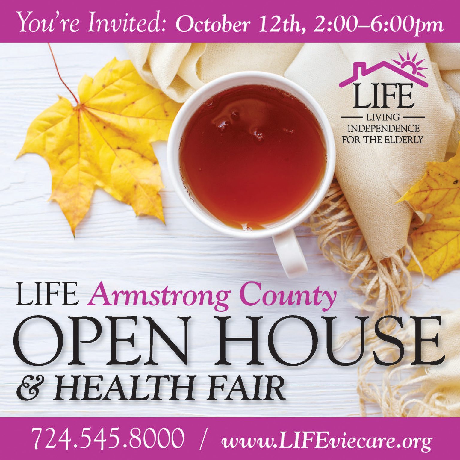 LIFE Armstrong County Open House & Health Fair A Day of Wellness and
